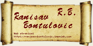 Ranisav Bontulović vizit kartica